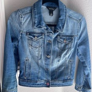 White House Black Market Light Blue Jean Jacket